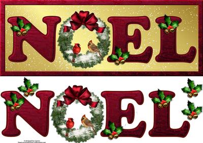 Noel with Wreath Large Dl Size Card & Decoupage