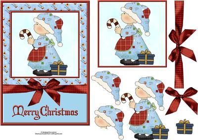 Christmas Little Helper with Decoupage