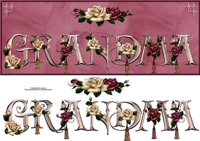 Rose Grandma Large Dl Card with Decoupage