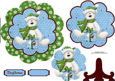 Beary Christmas Flower Shape Plate with Pyramage