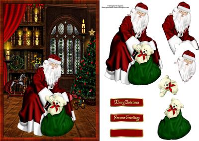 Christmas Eve Santa with Decoupage