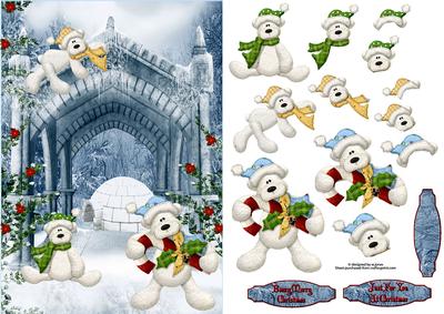 Beary Christmas Garden Party with Decoupage