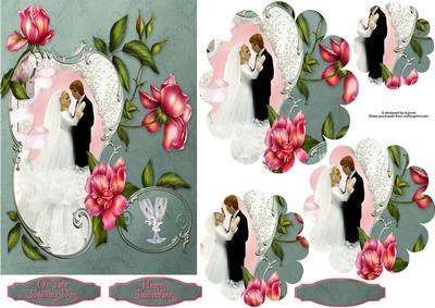 Wedding/anniversary Roses with Flower Shape Pyramage