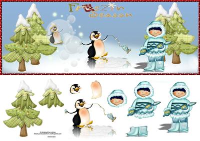 Fun on Ice Large Dl with Decoupage