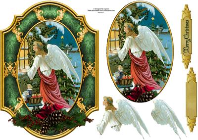 Angel Watching with Topper & Decoupage