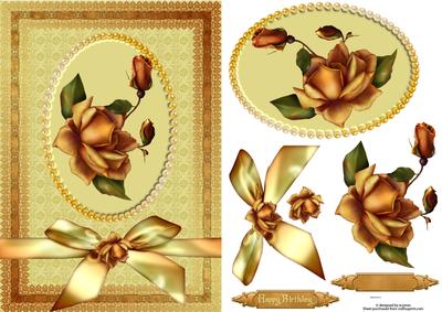 Pearls Roses and Lace with Decoupage