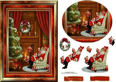 Santa & Baby Santas with Decoupage