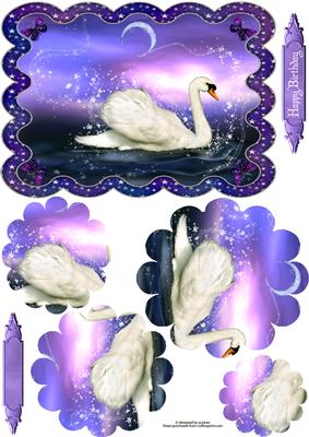 Swans with Flower Shape Pyramage