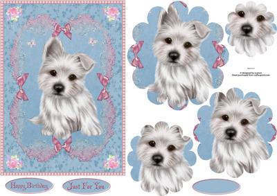 Floral Westie with Flower Shaped Pyramage