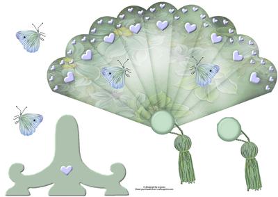 Floral Hearts & Butterflies Fan Sheet