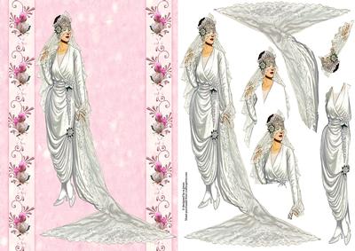 Vintage Bride with Decoupage