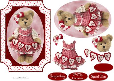 Love Bear with Decoupage