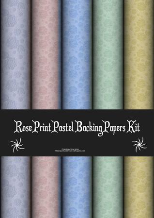 Rose Print Pastel Backing Papers Kit