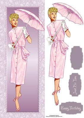 Pink Vintage Lady Large Dl