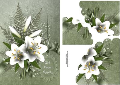 White Lily's Sympathy Card with Wavey Edge Corner Stacker