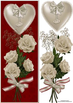 Cream Romance Large Dl with Decoupage