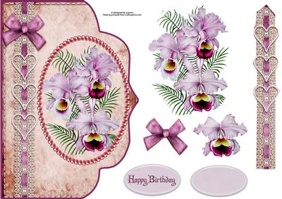 Orchid and Lace Fancy Edge with Decoupage