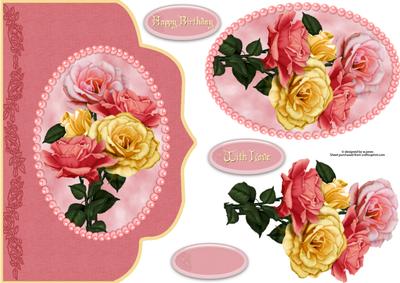 Roses & Pearls Fancy Edge with Decoupage