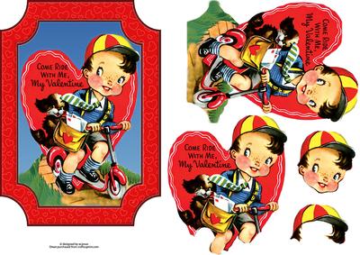 Come Ride with Me Valentine with Decoupage