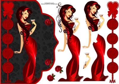 Lady Love Fancy Edge with Decoupage