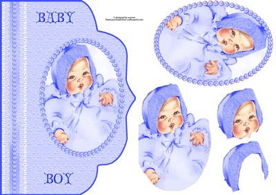 Baby Boy Fancy Edge with Decoupage