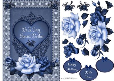 Special Mother Roses and Lace with Decoupage