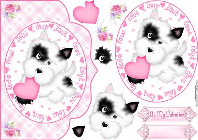 Puppy Love Fancy Edge with Decoupage