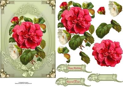 Wild Roses with Decoupage