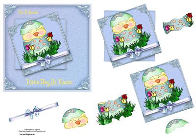 Special Little Boy Easter Card with Decoupage