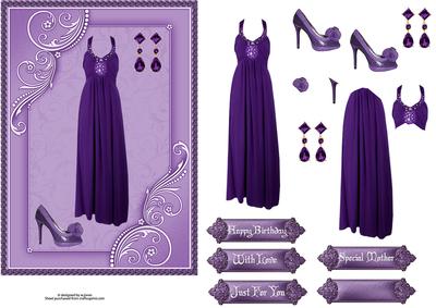 Purple Fashion with Decoupage