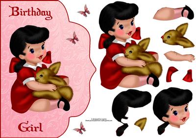 Birthday Girl Fancy Edge with Decoupage