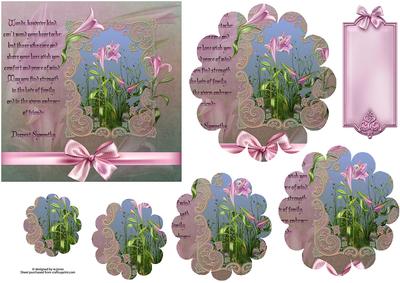 Pink Lily's & Verse Sympathy with Flower Shape Pyramage