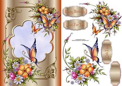 Butterfly Daisies with Decoupage