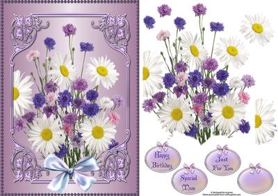 Mixed Bouquet with Decoupage