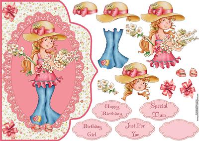 Flower Girl Fancy Edge with Decoupage