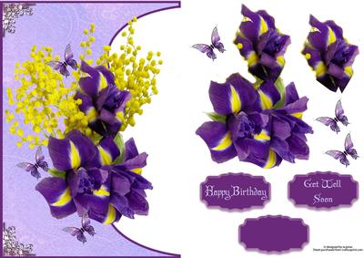 Florals and Butterflies Inverted with Decoupage