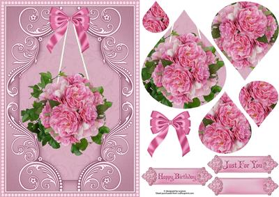 Pink Wild Roses with Teardrop Pyramage