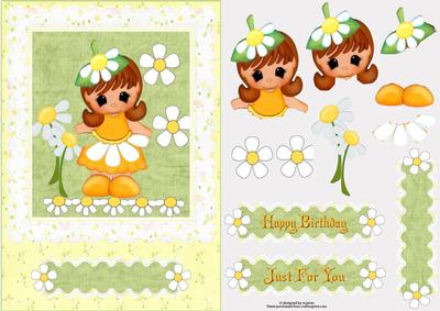 Miss Daisy with Decoupage