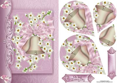 Floral Wedding Bells with Teardrop Pyramage