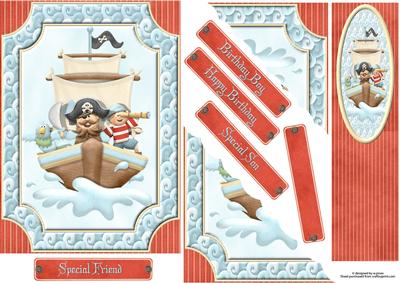 Pirate Adventure Pocket Card with Bookmark