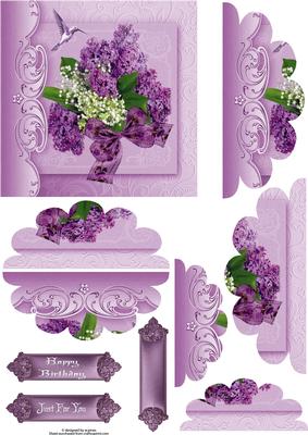 Lilac Bouquet Fancy Edge Side Stacker