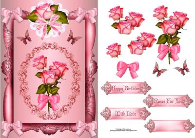 Roses,butterflies & with Decoupage