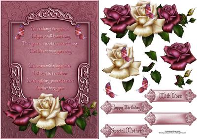 Butterfly Roses with Verse & Decoupage