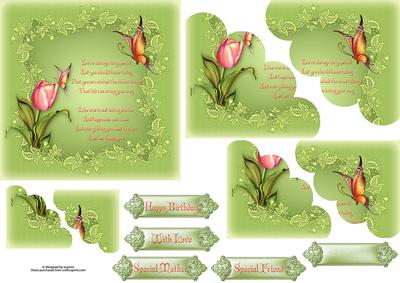 Floral Beauty Wavy Duo Corner Stacker with Verse