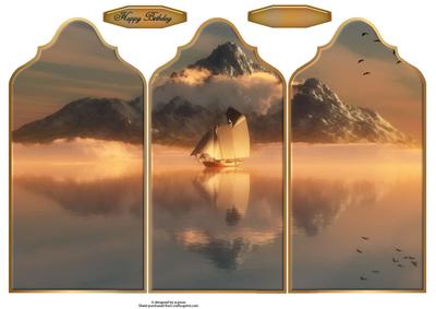 Scenic Tranquility Fancy Top Tri Fold