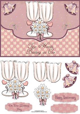 Wedding Envelope Card with Decoupage