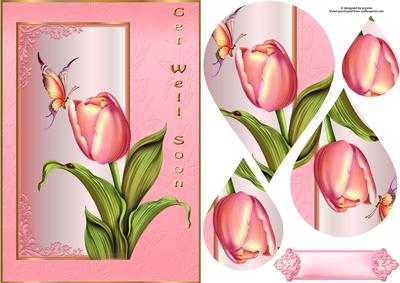 Floral Butterfly with Teardrop Pyramage