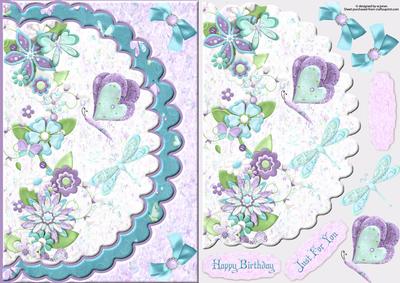 Floral Promises Fancy Card Front with Decoupage