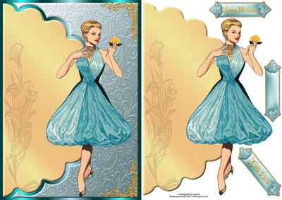 Golden Lady Envelope Card