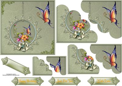Floral Butterfly Pendulum with Duo Corner Stacker
